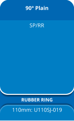 90° Plain RUBBER RING 110mm: U110SJ-019  SP/RR