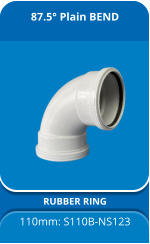 87.5° Plain BEND RUBBER RING 110mm: S110B-NS123
