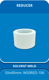 REDUCER SOLVENT WELD 50x40mm: W50RED-106